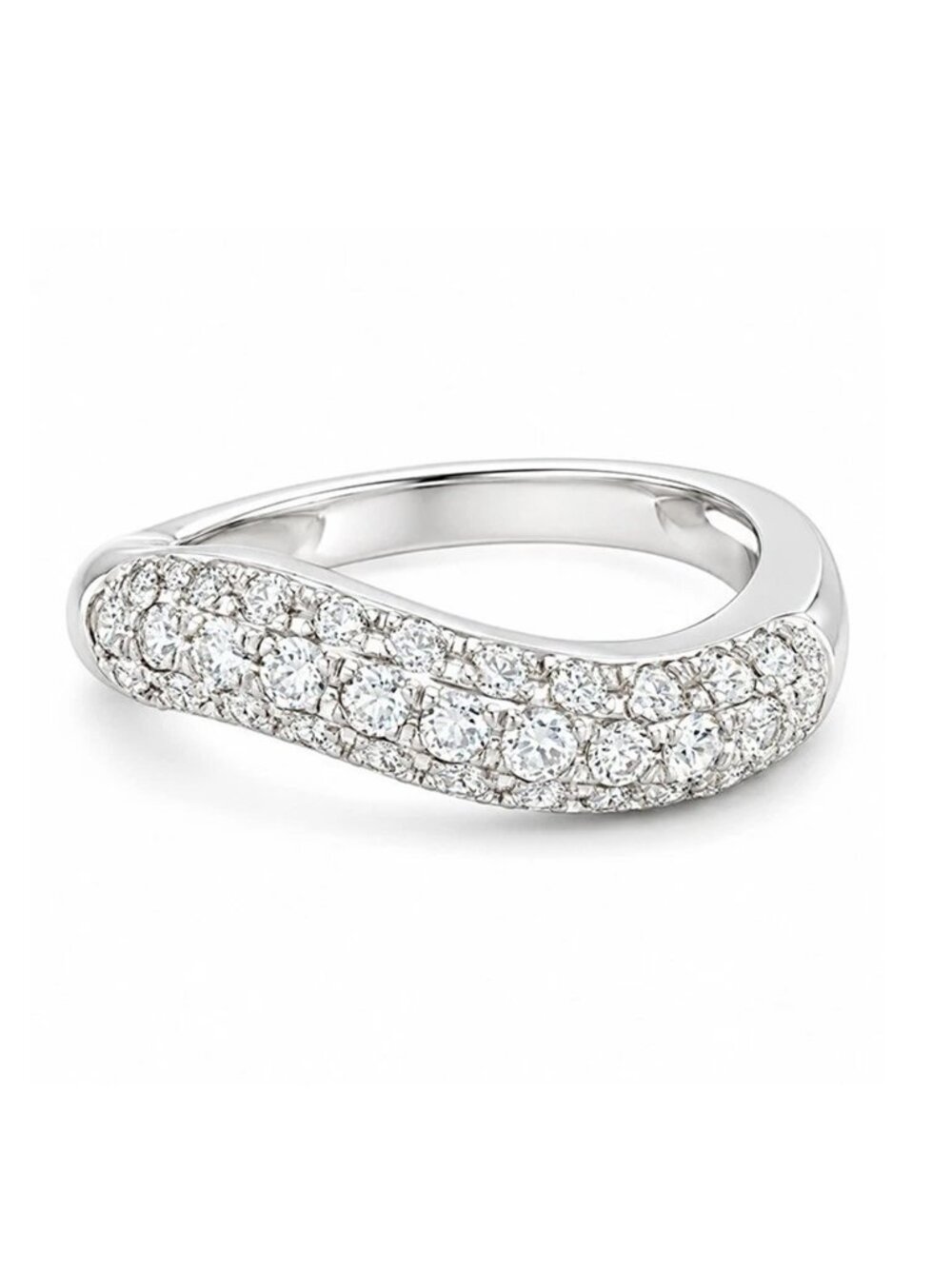 Genuine 1.28 Cts Clean Diamonds Ring 14k White Gold